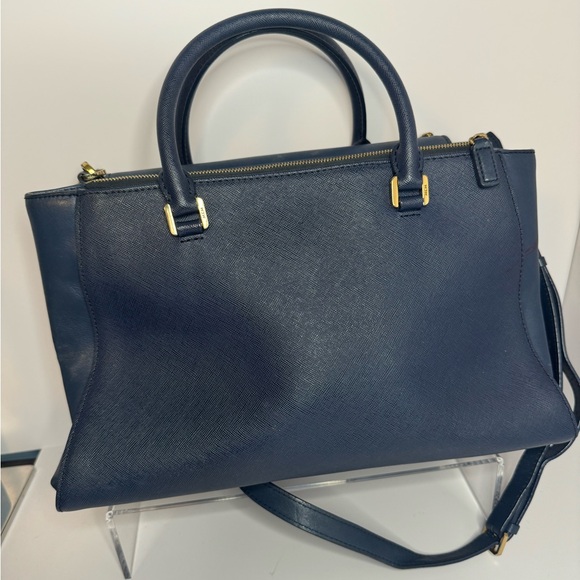 ☘️#193 MCM Saffiano Leather Double Zip Two-Way Satchel Tote Bag - Picture 3 of 16